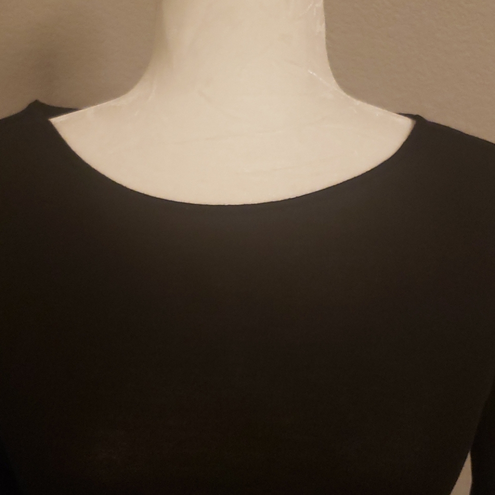 Topshop Black Long Sleeved Skater Dress - Picture 3 of 5